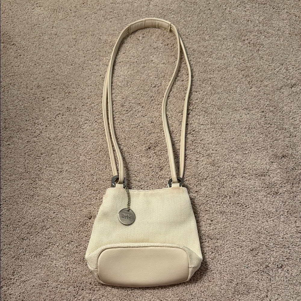 Nine West Cream Crossbody Bag with Minimalist Design